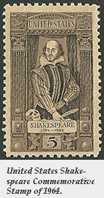 United States Shakespeare Commemorative Postage Stamp of 1964